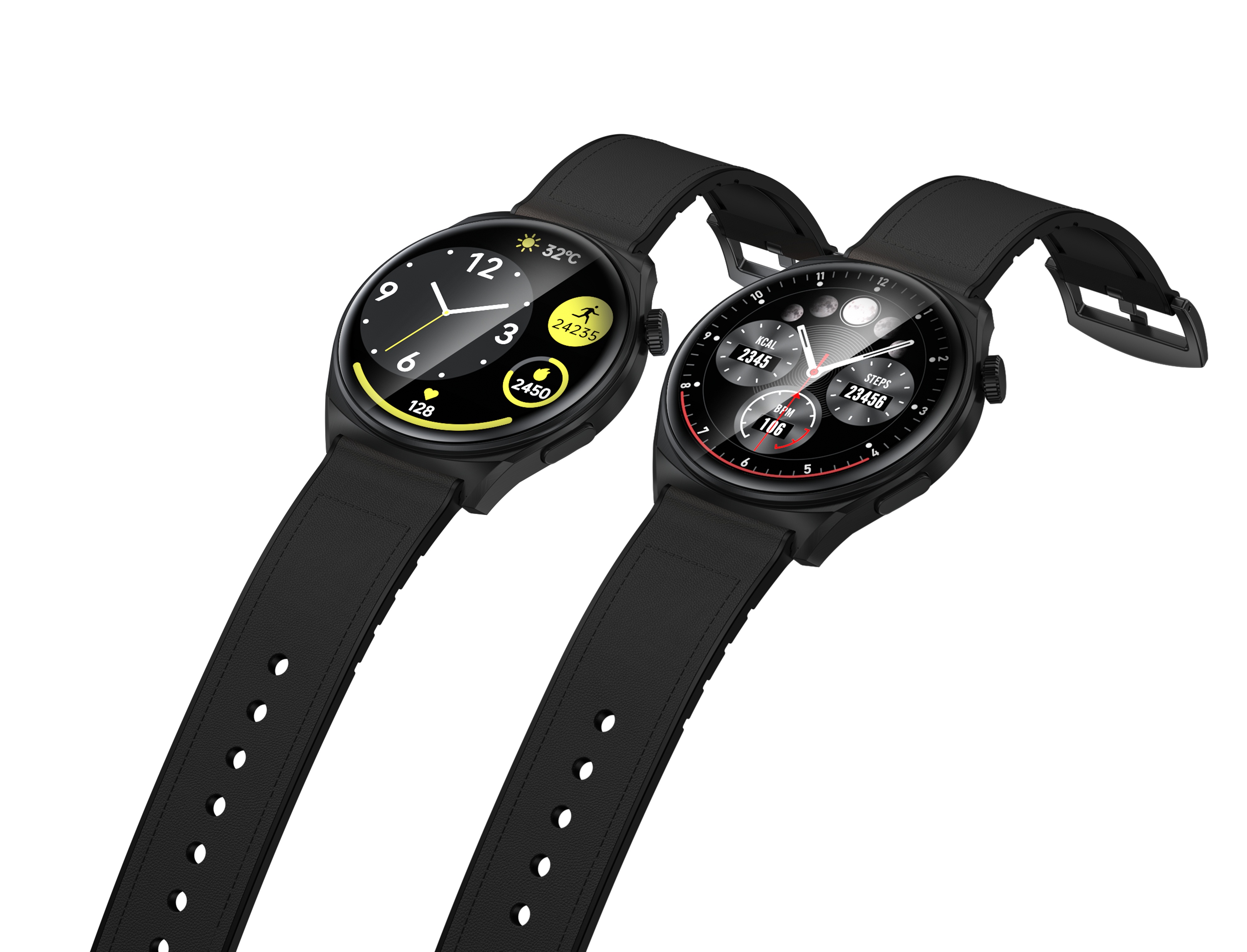 سی بای W2 pro بند چرم مناسب استایل کلاسیک